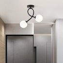Plafonnier verre noir or intérieur couloir balcon entrée vestiaire luminaire