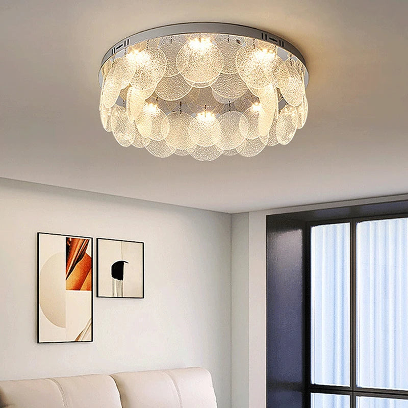 plafonnier led rond en verre pour décoration intérieure - vue 3 sur 11