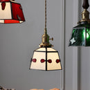 Nordic vintage handheld lamp with coloured glass and copper