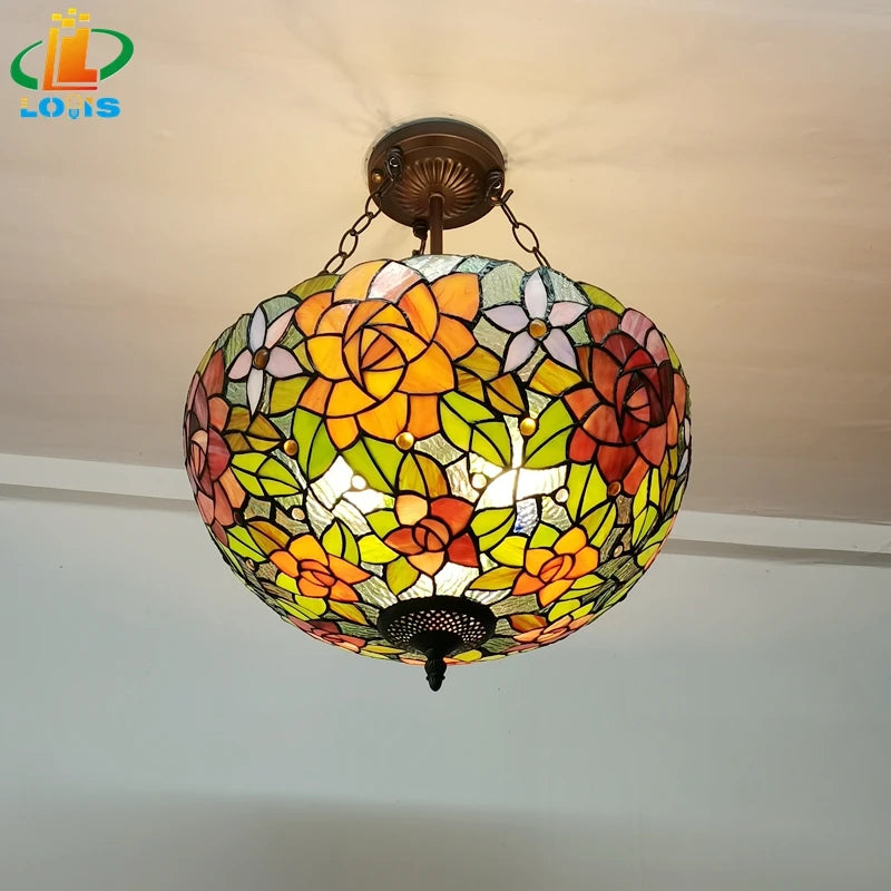 lustre inversé en forme de fleur de pivoine style européen décoratif - vue 3 sur 6