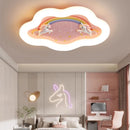 lustre nuage arc-en-ciel avec cheval pour chambre d'enfant