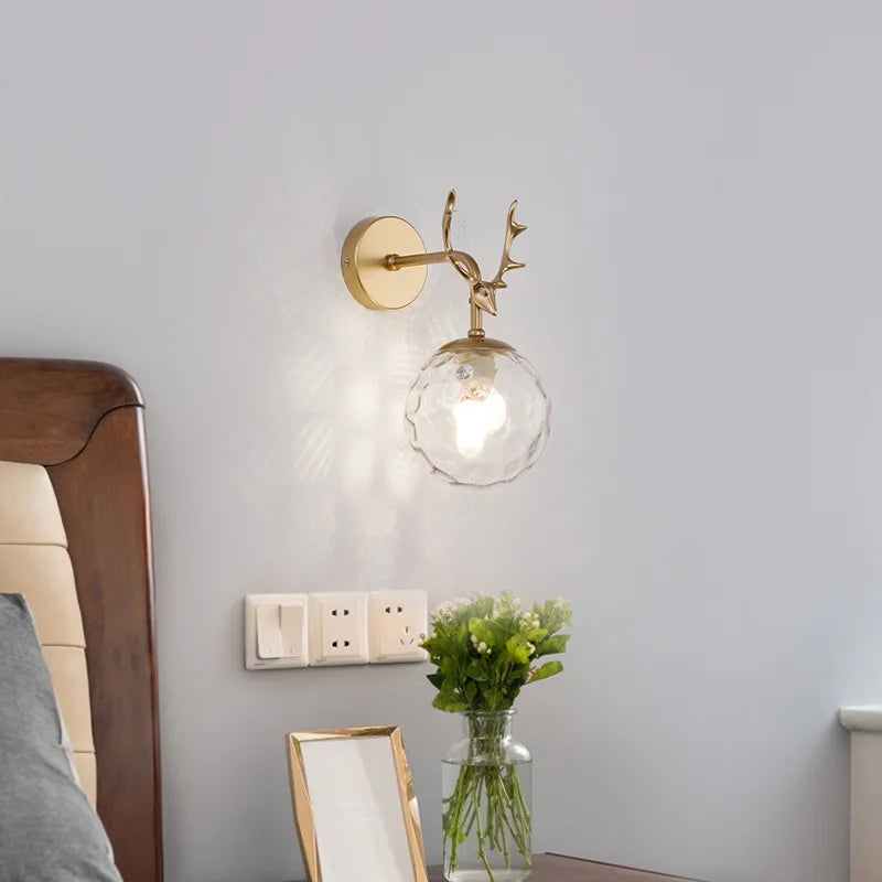 applique murale led rétro boule de verre décorative veilleuse