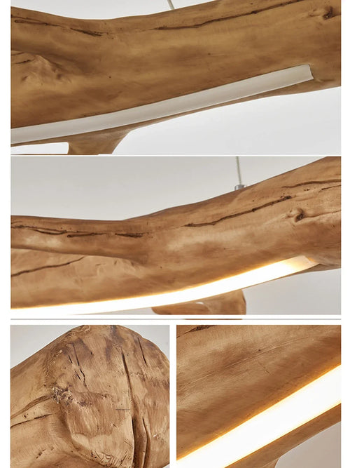 Retro resin tree branch pendant light, tea room, restaurant, coffee shop, LED pendant light, interior decoration lighting - vue 7 sur 8