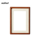 Solid Wood Round Corner Picture Frame, Walnut and Golden Sandalwood, Minimalist Design, Tabletop, Home Decor