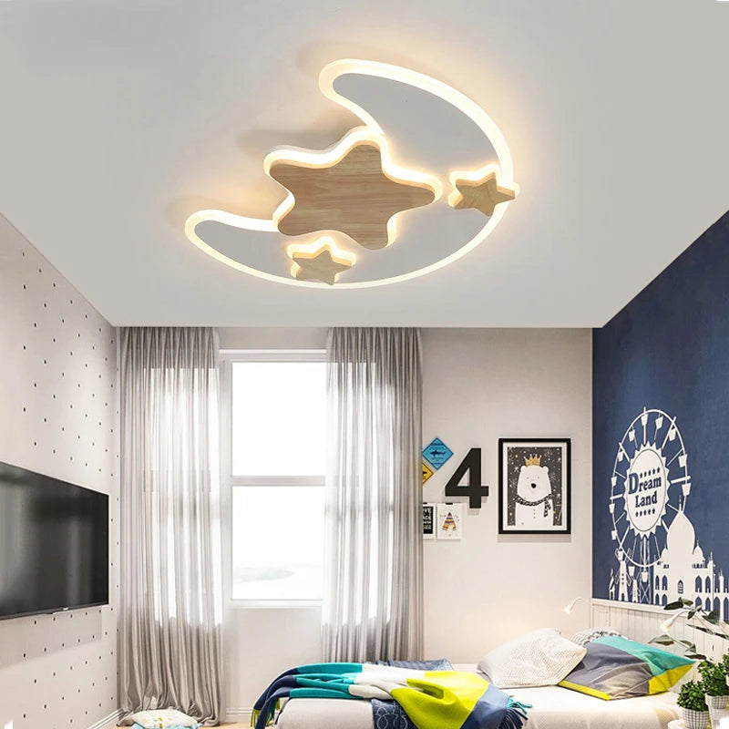 plafonnier led enfantin décoration étoile lune luminosité réglable - vue 6 sur 10