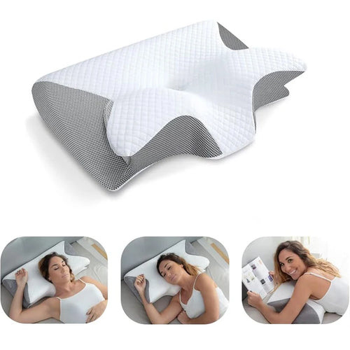 1pc Memory Foam Cervical Pillow, 2 in 1 Ergonomic Contour Orthopedic Pillow for Neck Pain, Contoured Support Pillows,Neck Pillow - vue 2 sur 9