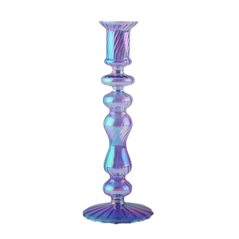bougeoirs rétro coniques haut en verre pour décoration - vue 18 sur 32