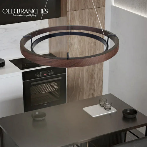 Decorative wooden chandelier for minimalist interior design - vue 3 sur 9