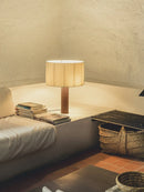 Vintage minimalist solid wood wabi-sabi table lamp