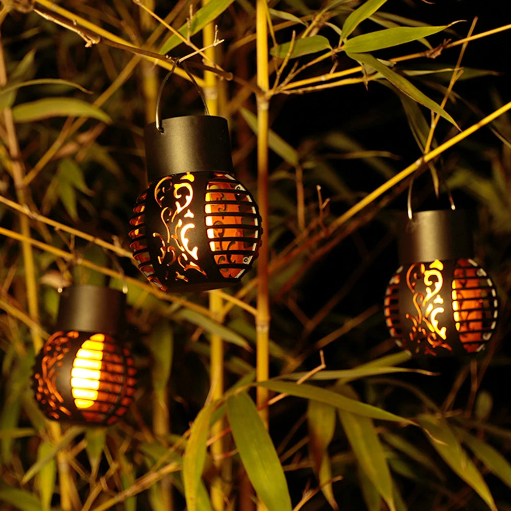 Lampe solaire étanche flamme vacillante jardin - vue 5 sur 7
