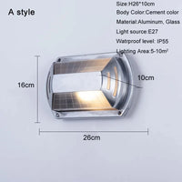 Retro waterproof LED wall light in aluminium for outdoor and indoor use