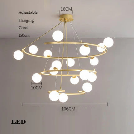 lustre créatif en fer et verre tendance pour décoration intérieure - vue 15 sur 16