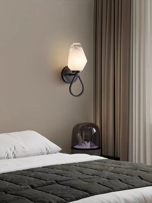 applique murale moderne en cuivre avec verre blanc pour allée