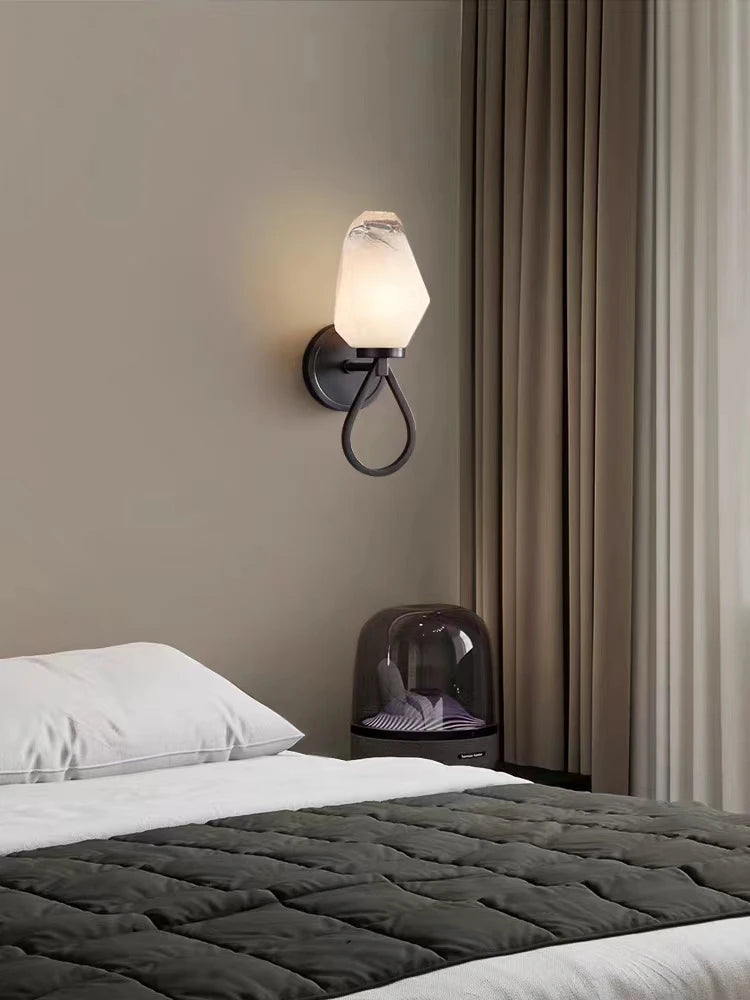 applique murale moderne en cuivre avec verre blanc pour allée - vue 3 sur 10