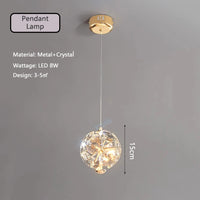 lampe de chevet suspendue cristal lumière gradation télécommande