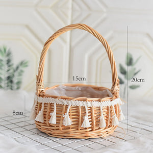 wedding flower basket with bow tie large capacity versatile