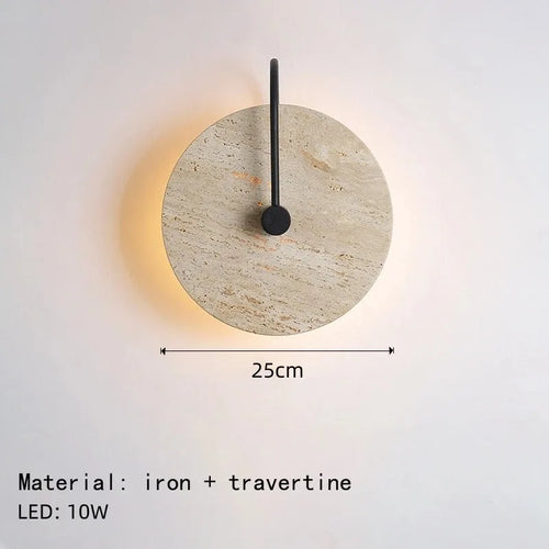 applique murale japonaise en travertin jaune à led pour hôtel et décoration