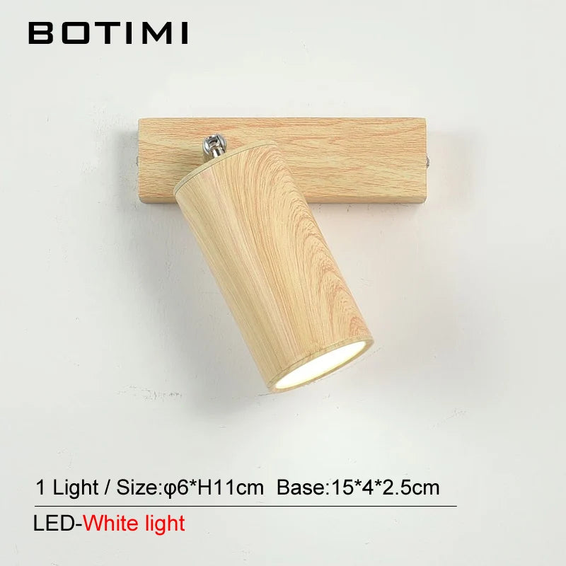 botimi applique murale fer interrupteur bouton-poussoir imitation bois nordique - vue 7 sur 13