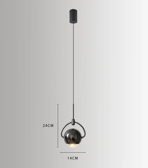 Suspension design boule accrochée LED