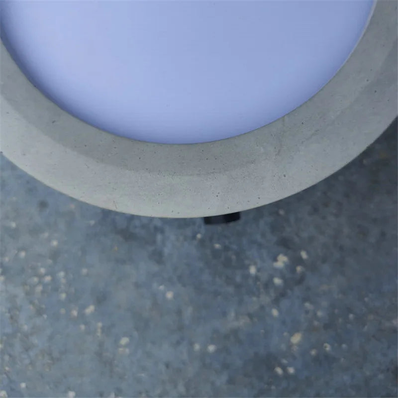 plafonnier rond en ciment style industriel pour tous espaces - vue 6 sur 8
