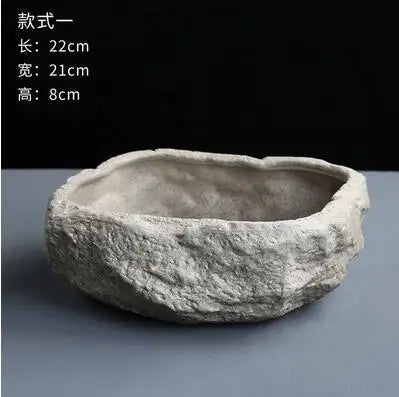 Ceramic Rock Mud Imitation Stone Tea Washing Pen Wash Tea Cups, Household Tea Set Accessories, Extra Large Basin
