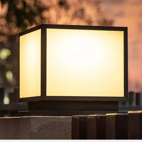 Vintage square waterproof outdoor post lamp for garden and terrace - vue 4 sur 14