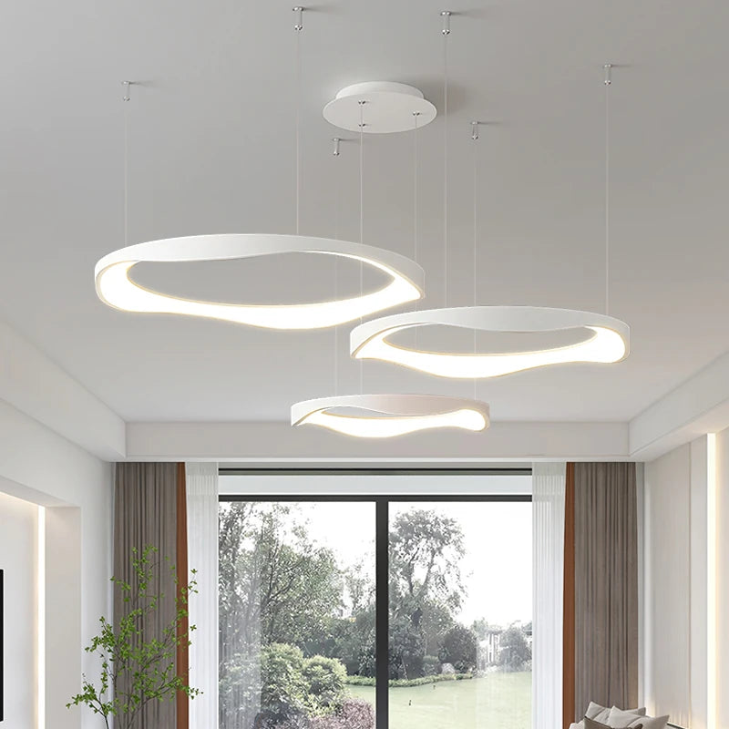 Lustre design ronds nordiques modernes à LED - vue 4 sur 16