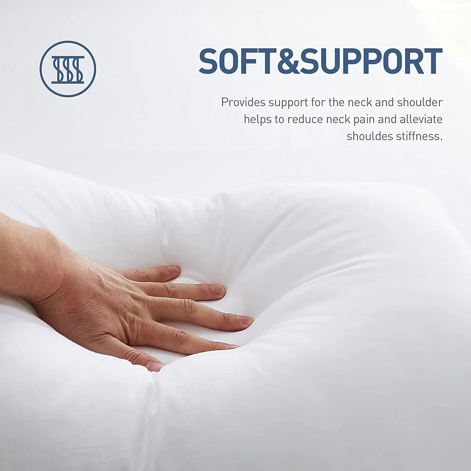 Peter Khanun 5 Star Hotel Bed Pillows for Sleeping Microfiber Pillow Neck Spine Protection Slow Rebound 100% Cotton Cover,1 Pcs - vue 3 sur 7
