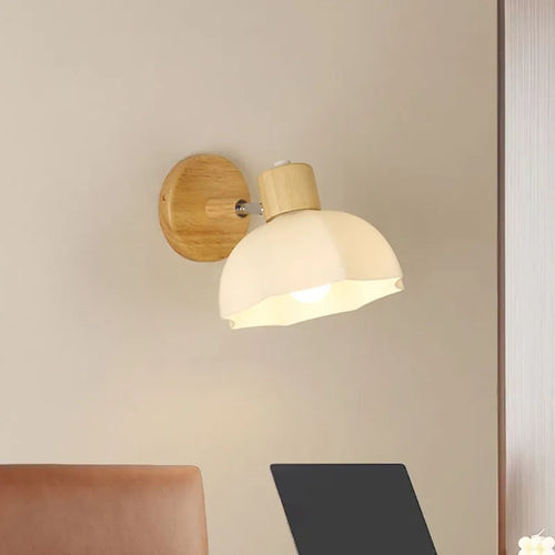 led nordique rotative bois céramique éclairage allée étude maison luminaire - vue 3 sur 9