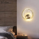 applique murale luxe en cuivre et cristal élégante pour intérieur et extérieur