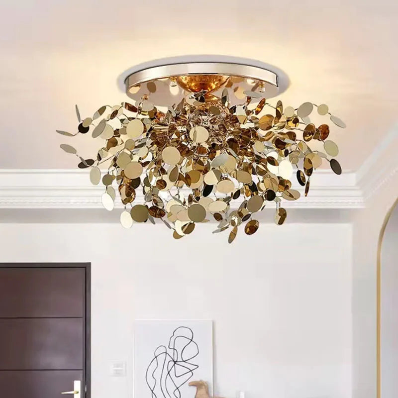 Modern personality G9 stainless steel bedroom ceiling lights Nordic living room, dining room, kitchen decorative ceiling lights - vue 2 sur 10