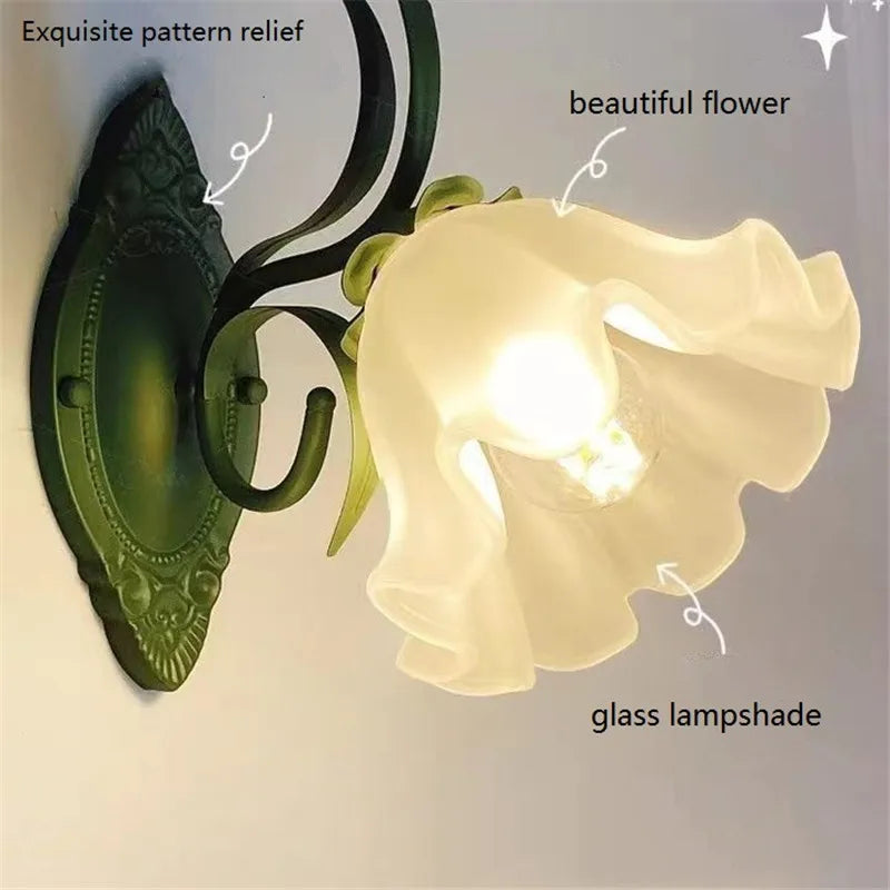 Applique murale Vintage à fleurs rurales françaises - vue 5 sur 7