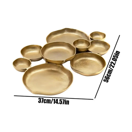 Assiette decorative 9 compartiments plateau aperitif metal