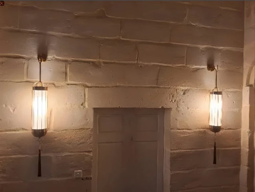 applique murale de luxe en lin pour éclairage intérieur élégant - vue 7 sur 8