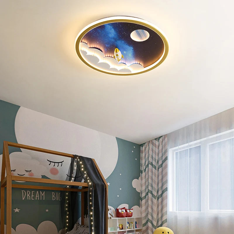 lustre led moderne pour décoration intérieure enfant et étude - vue 3 sur 11