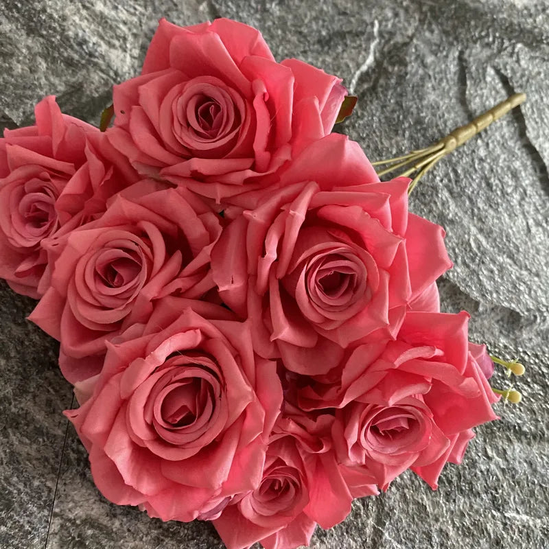 rose artificielle en soie pour décoration et photographie de mariage - vue 15 sur 22