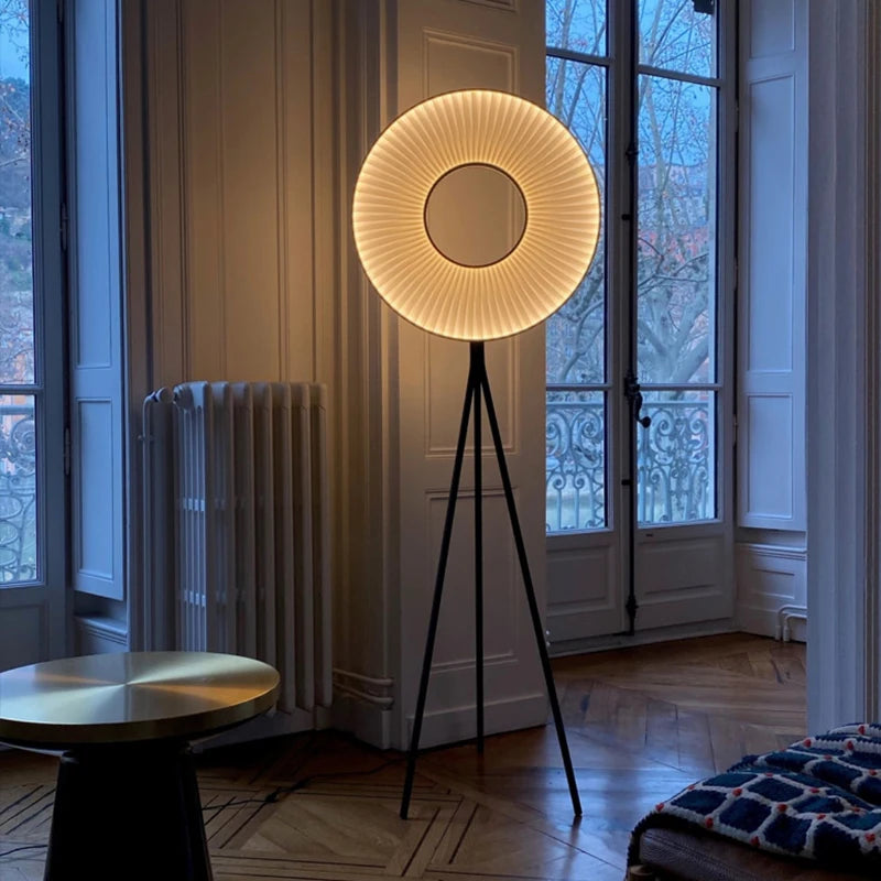 Lampadaire sur pied nordique créative en tissu plissé - vue 5 sur 7