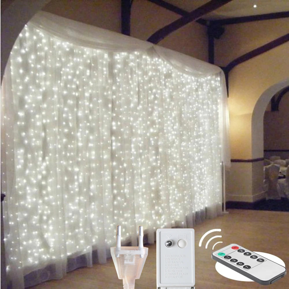 guirlande lumineuse led avec télécommande pour décorations de fête