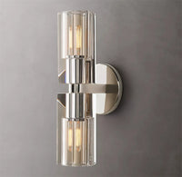 applique murale led moderne en cristal clair nickel laiton