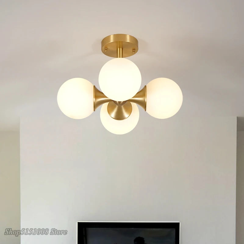 plafonnier led moderne en verre créatif design nordique