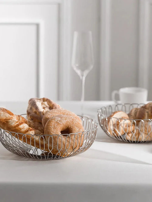 Nordic Stainless Steel Fruit and Vegetable Basket, Bread Baskets for Kitchen, Restaurant, Hotel, Coffee Table, Home Decoration - vue 2 sur 8