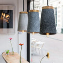 suspension industrielle nordique en béton et bois led