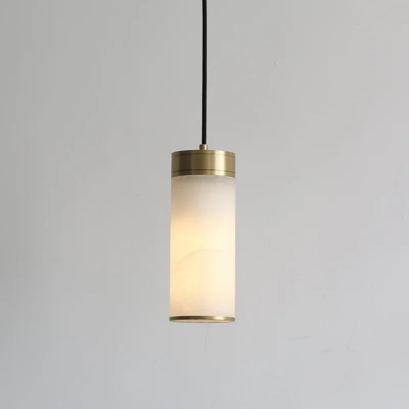 suspension rétro en cuivre avec abat-jour en marbre pour intérieur et jardin - vue 3 sur 9