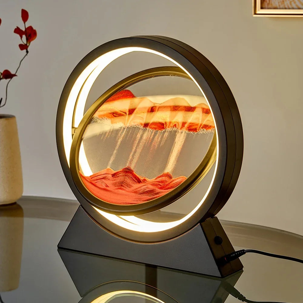 lampe de table créative avec sable mouvant 3D décoratif - vue 3 sur 24