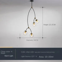 lustre moléculaire nordique suspension lumière magique haricot led
