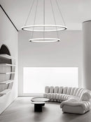 minimalist circular ring chandelier with dimmable light