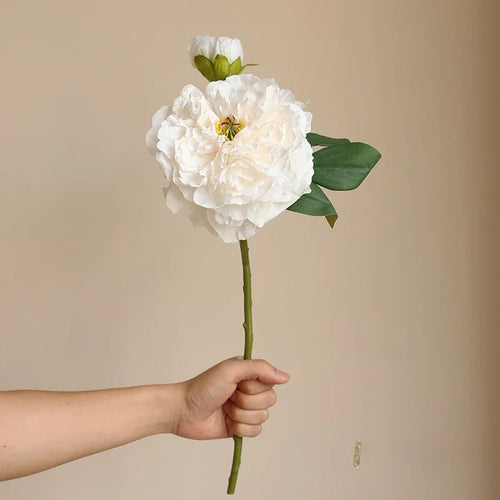 Artificial silk peony plant for interior decoration realistic flowers - vue 12 sur 12