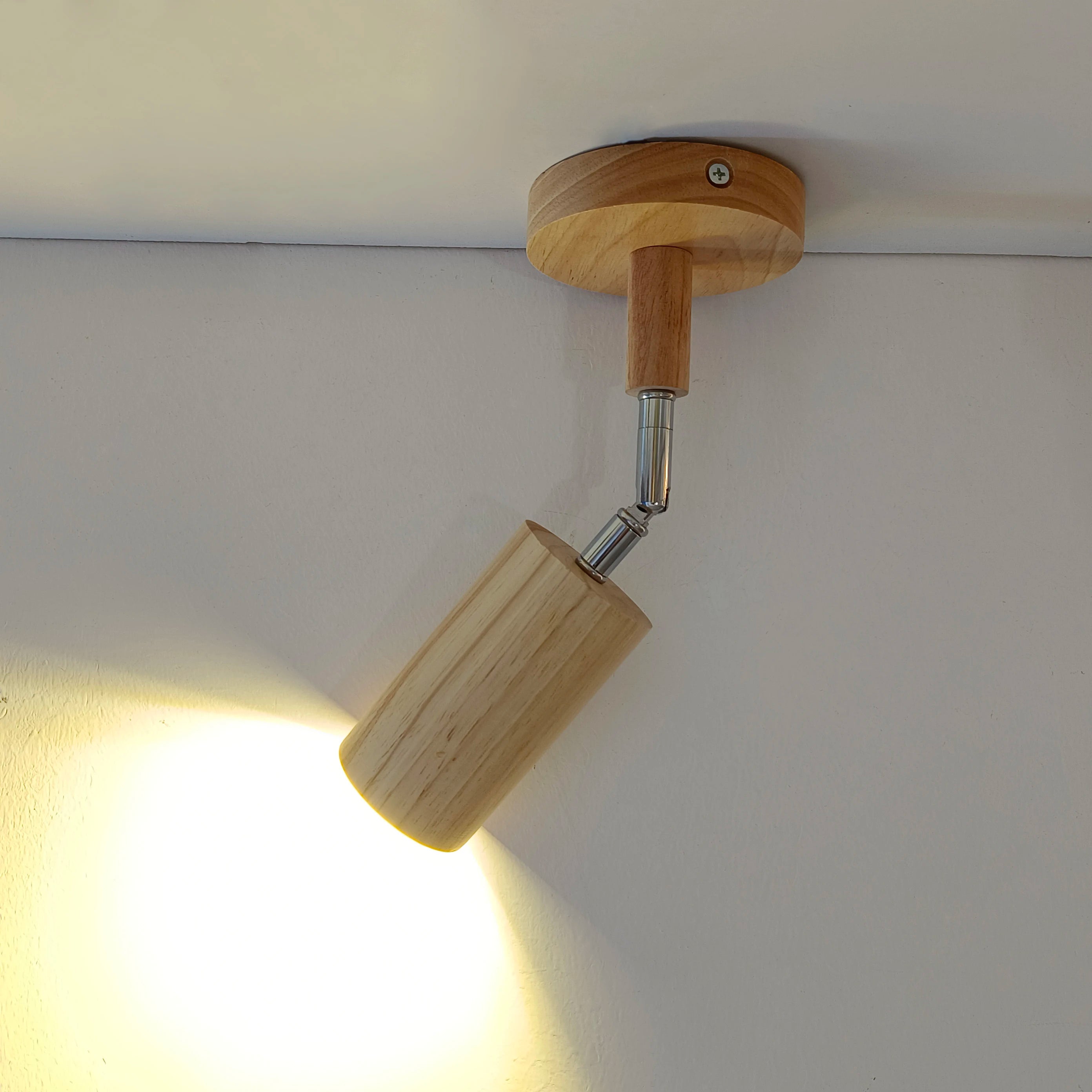 Bois/plafonnier LED moderne pour allée chambre vestiaire toilette magasin couloir luminaire sur rail Long lustre avec projecteur - vue 4 sur 10