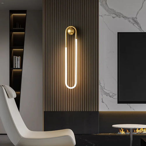 Minimalist ellipse wall light with three light colours - vue 2 sur 10