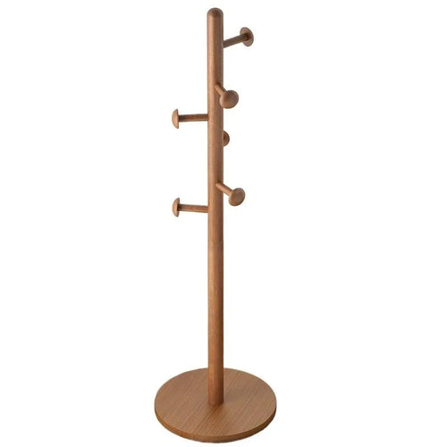 X&amp;D Solid Wood Coat Rack, Floor Hanging Clothes Rack Simple Modern Bag Rack Bedroom Household Single Pole Vertical Drying Rack - vue 6 sur 12